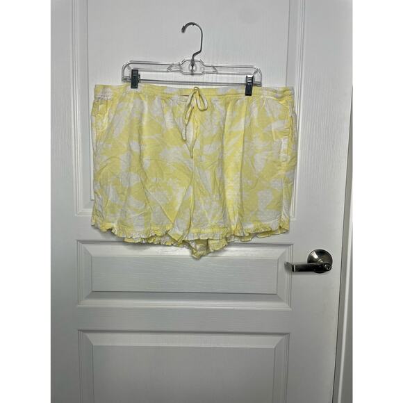 Haven Well Within True Cotton Floral Embroidered Dot Shorts Yellow XXL - Picture 9 of 10